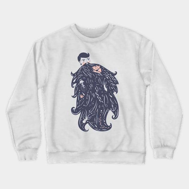 Ocean Beard Crewneck Sweatshirt by Becski